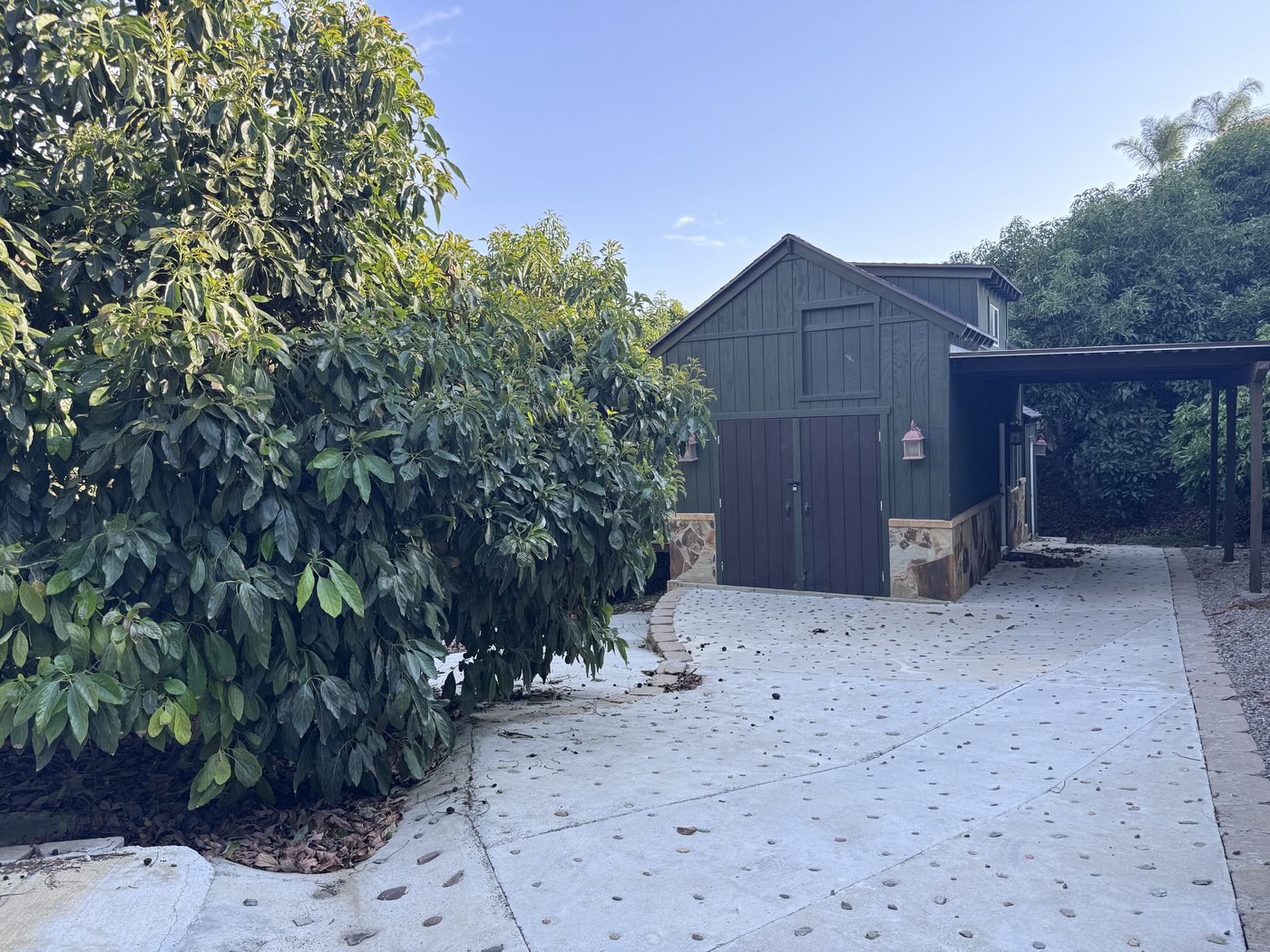 Finished two-story barn studio at 2484 Dos Lomas, set among the avocado grove in Fallbrook